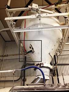 Pneumatic Turbine Vibrator on Flour Bin